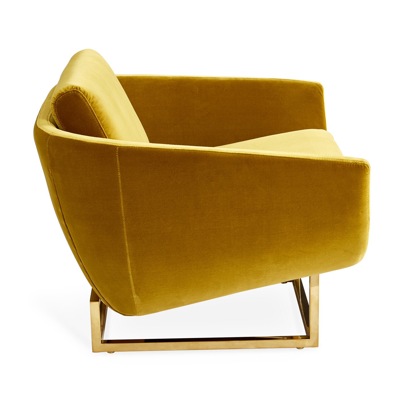 beaumont lounge chair venice lichen velvet frame brass - detail view