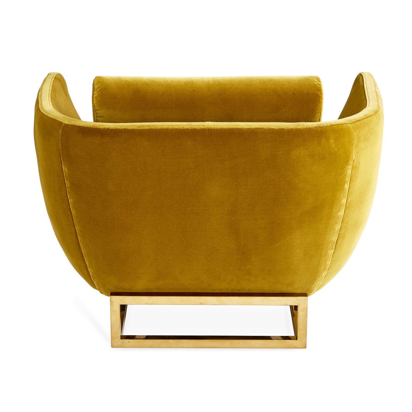 beaumont lounge chair venice lichen velvet frame brass - styled view
