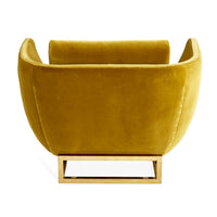 beaumont lounge chair venice lichen velvet frame brass - styled view