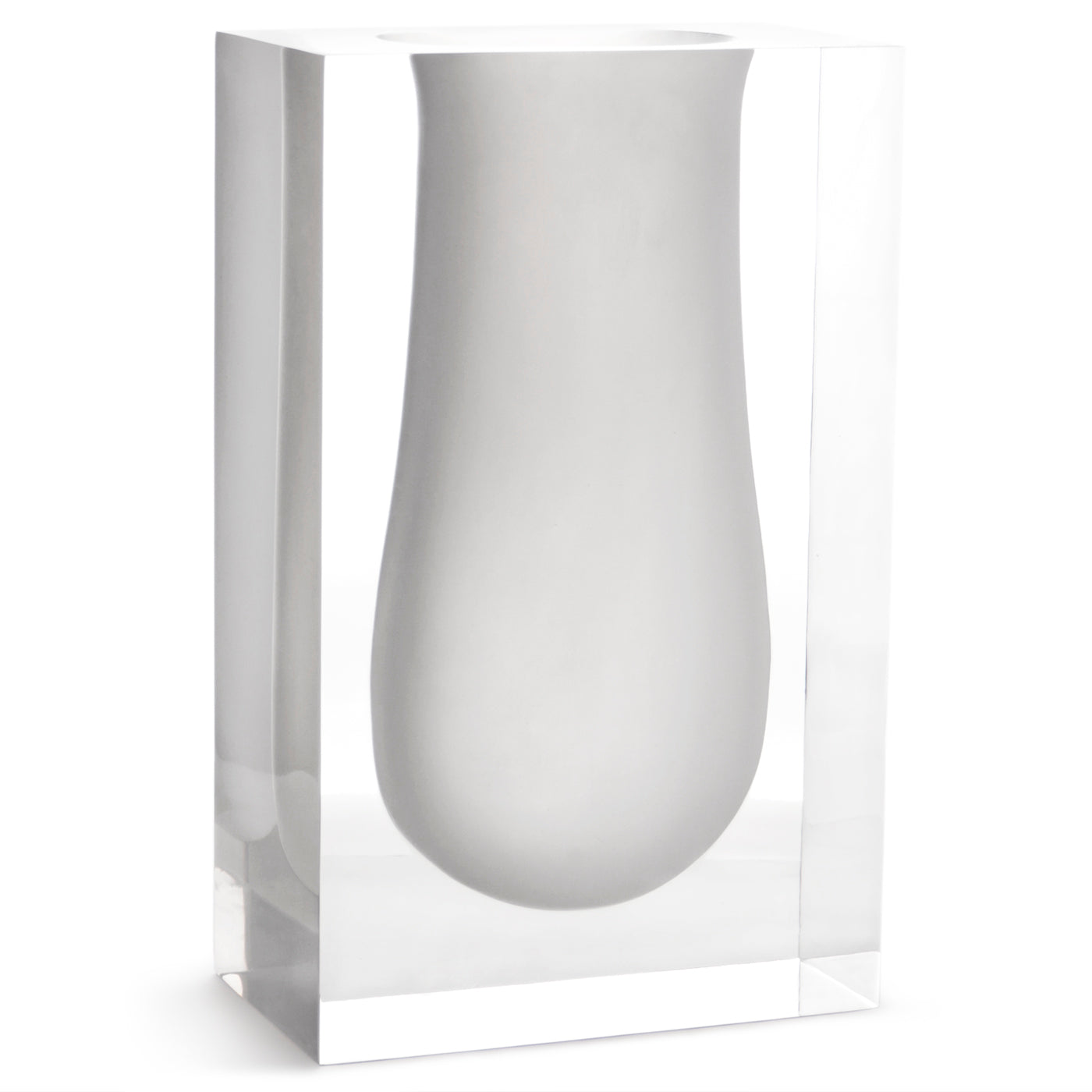 bel air mega scoop vase acrylic white - angle view