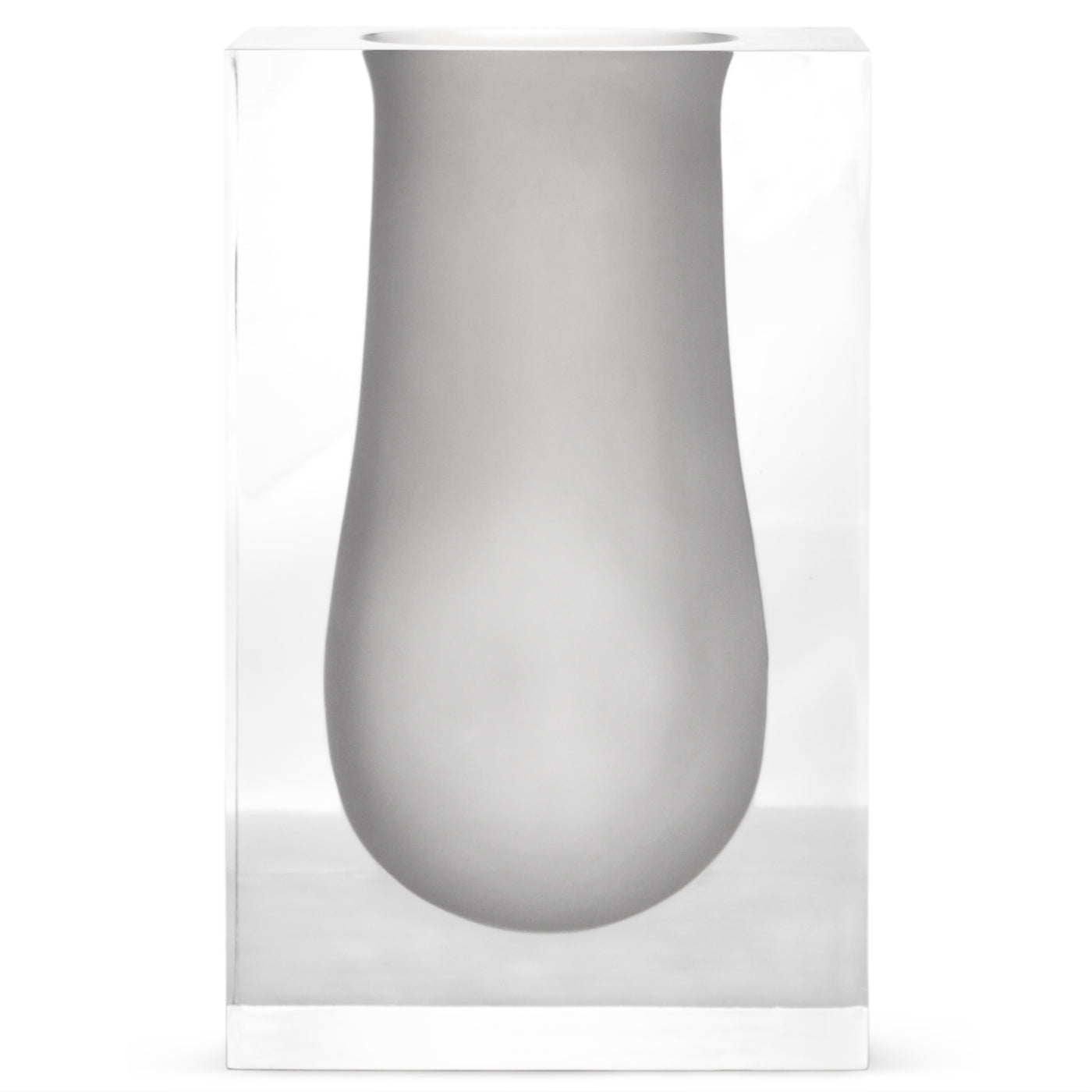 bel air mega scoop vase acrylic white - front view
