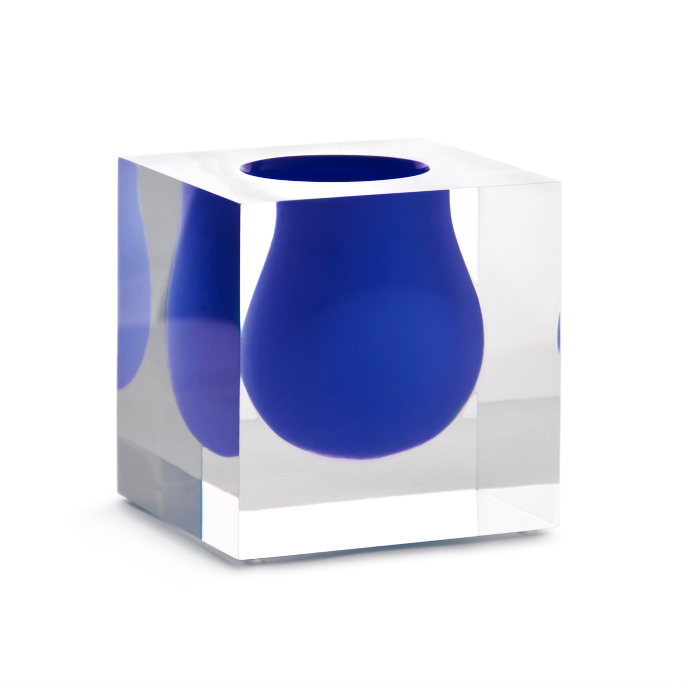bel air mini scoop vase cobalt blue acrylic - angle view
