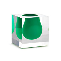 bel air mini scoop vase emerald green acrylic - angle view