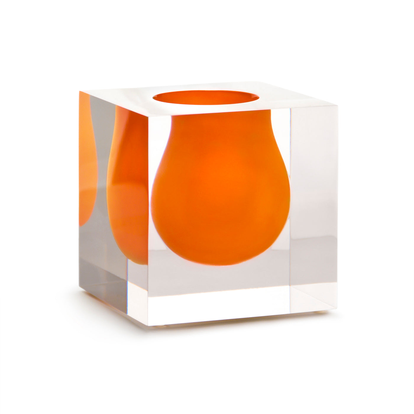 bel air mini scoop vase orange acrylic - angle view