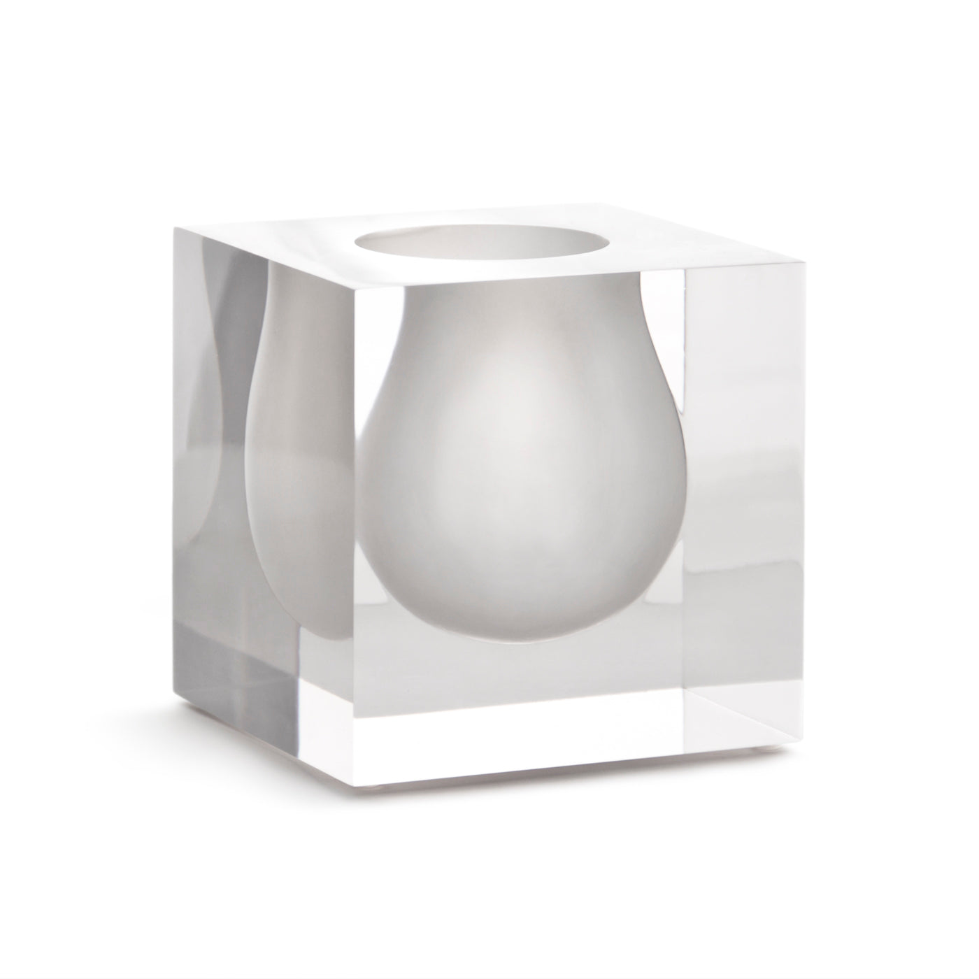 bel air mini scoop vase white acrylic - angle view