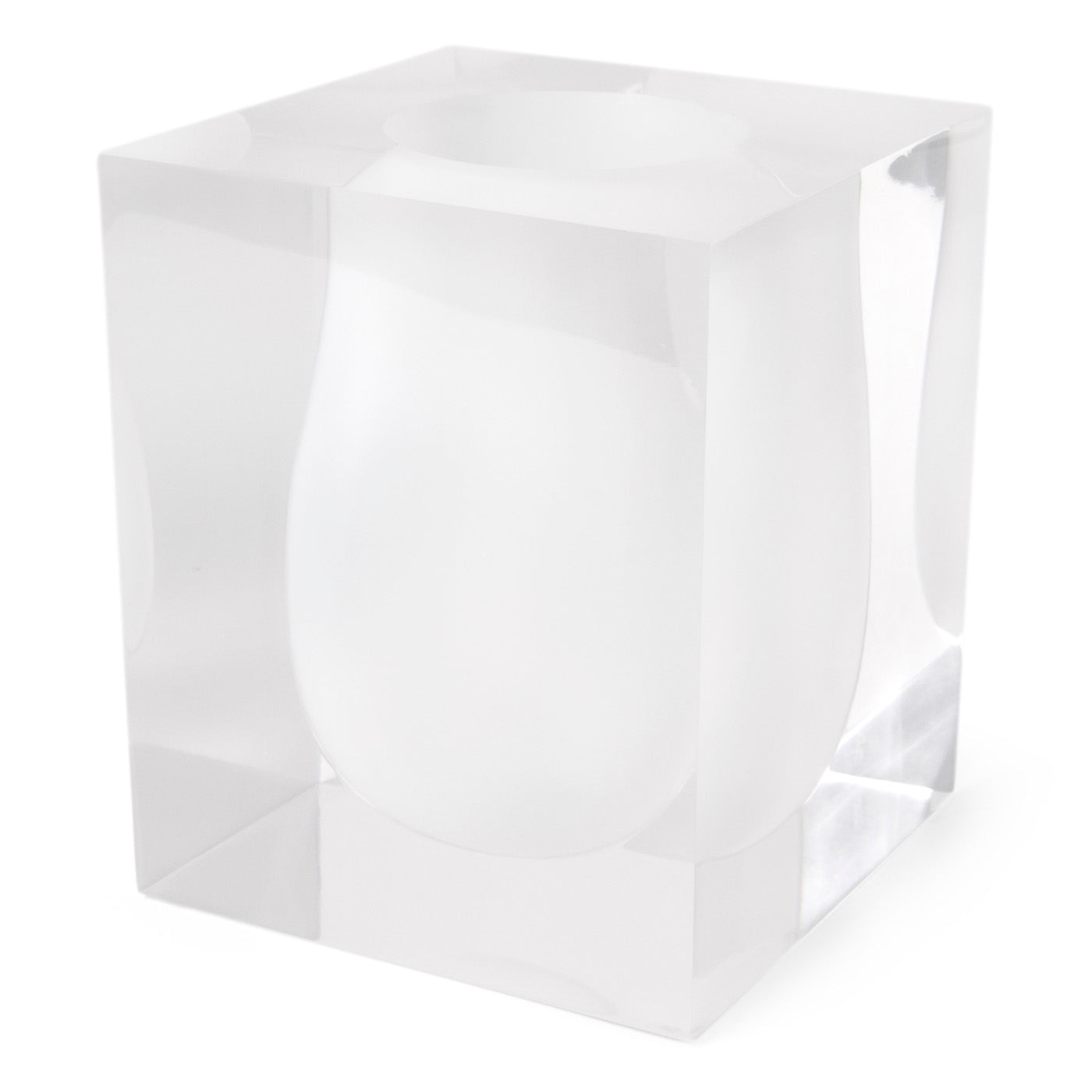 bel air scoop vase acrylic white - angle view
