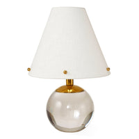belvedere vanity lamp acrylic clear accents brass - front view