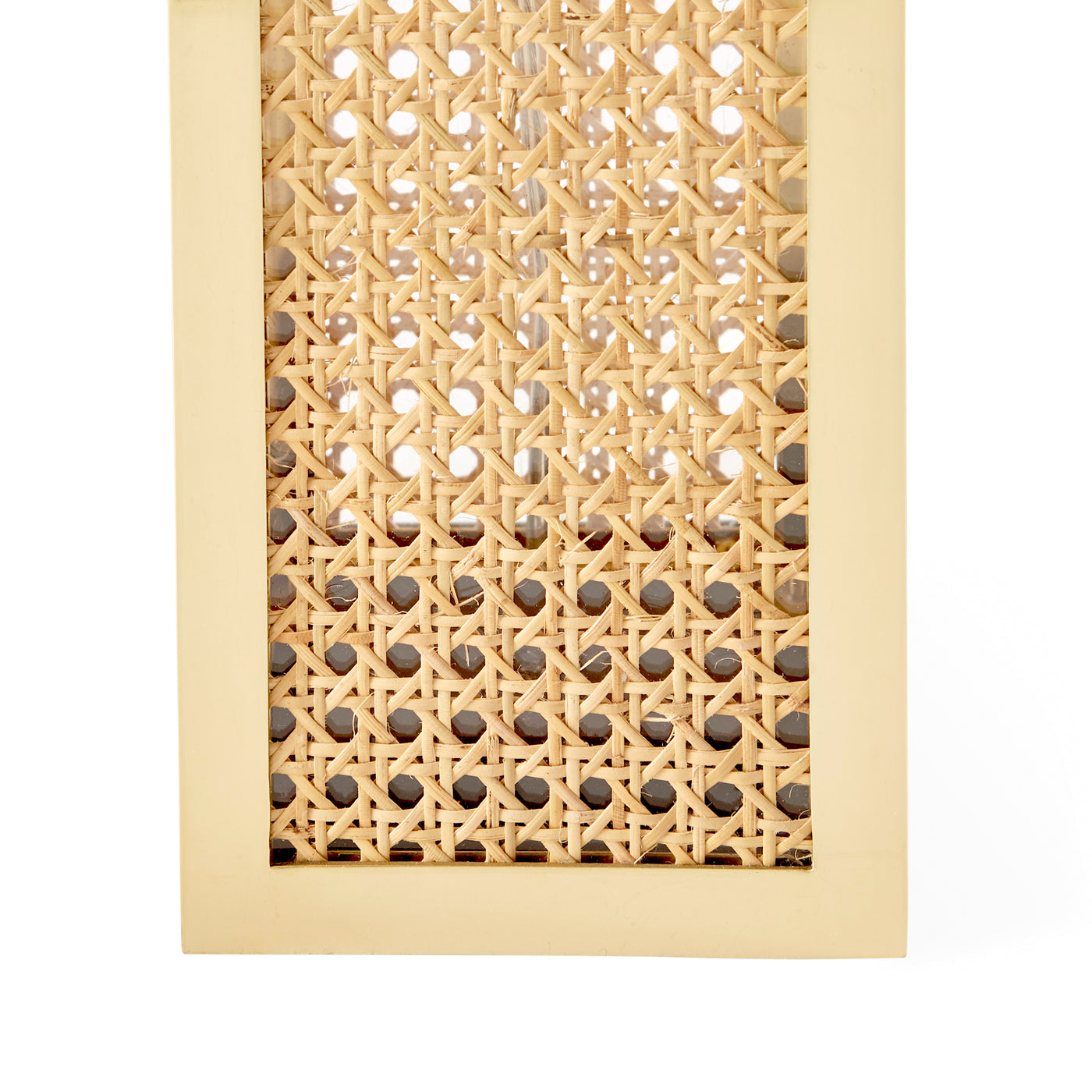 bellport table lamp rattan brass - details view
