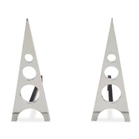 berlin andirons nickel - front view
