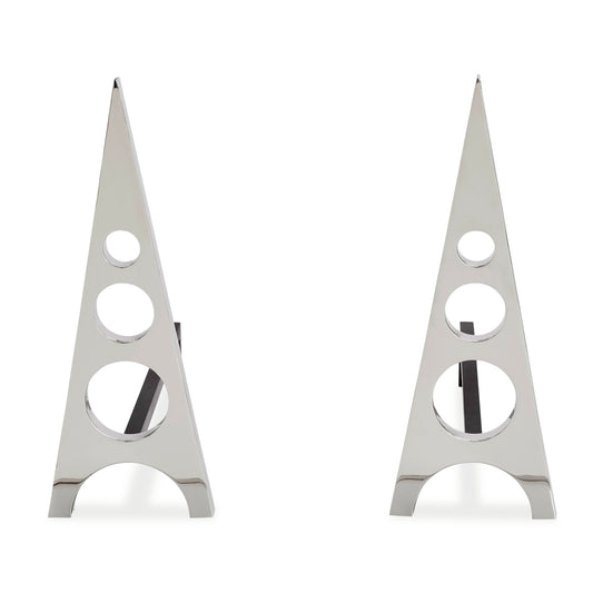 berlin andirons nickel - front view