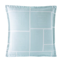 blocks sham supima cotton blue euro size - front view