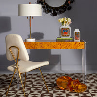 bond desk maxime dining chair menagerie vases home office - styled view
