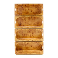 bond etagere burled wood - side view 2