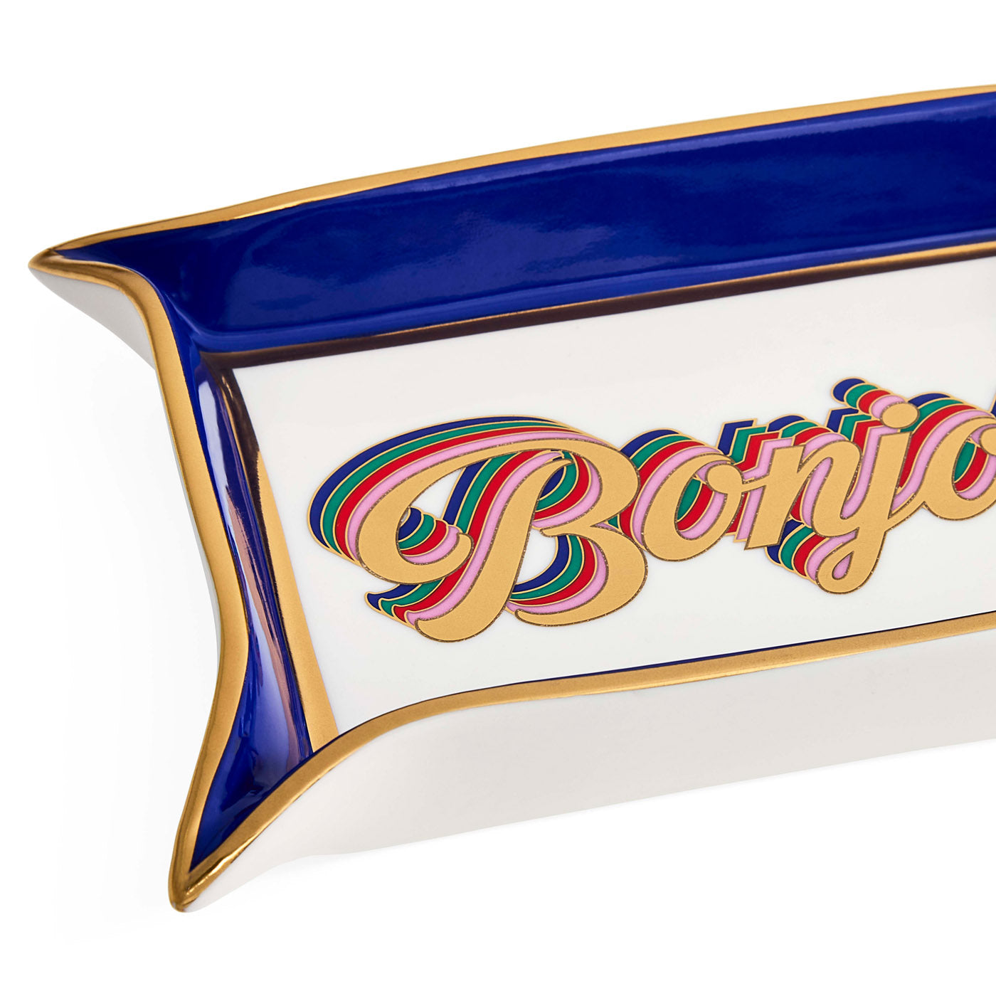 Bonjour Valet Tray in Porcelain with Gold Accents | Jonathan Adler