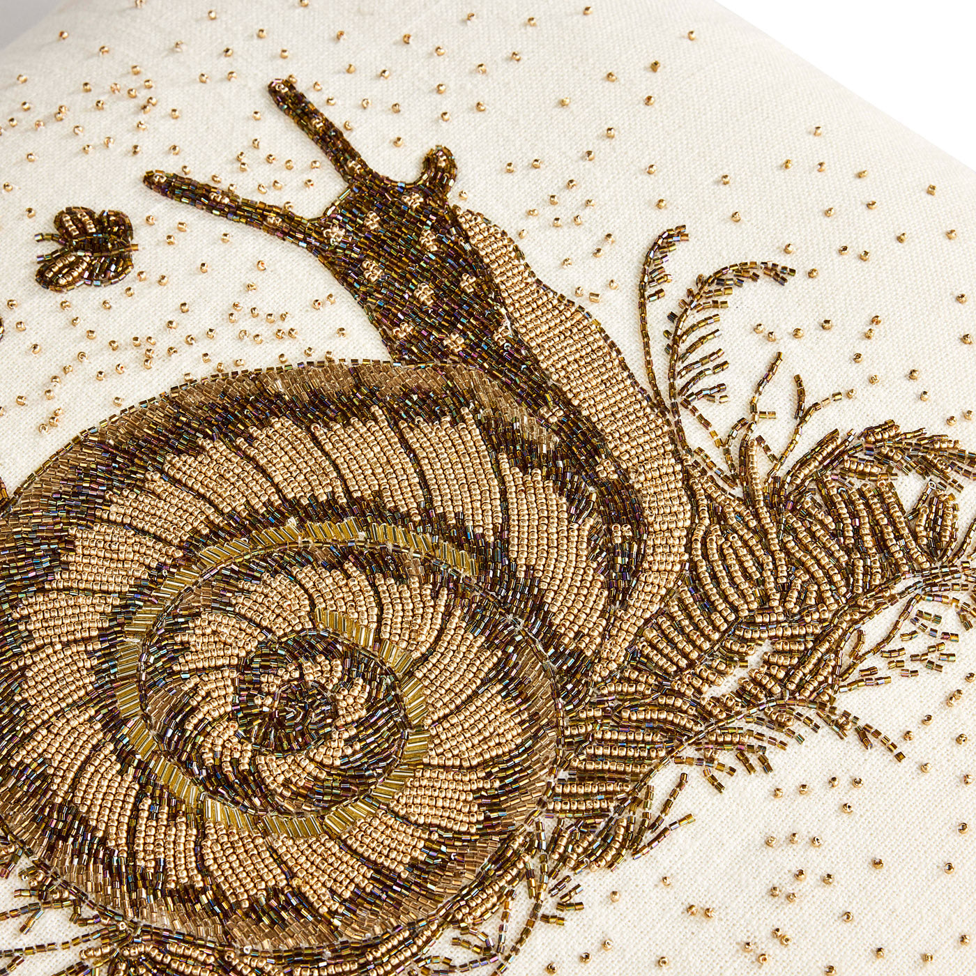 Botanist Snail Beaded Pillow - details view