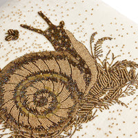 Botanist Snail Beaded Pillow - details view