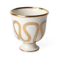 botanist snake and apple bowl porcelain white accents gold - view 3
