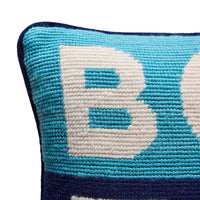 Boy Toy Needlepoint Pillow - needle point details view