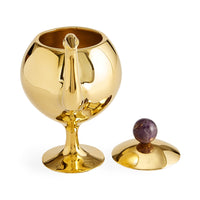Brass Bird Box - front opened view