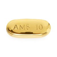 ambien pill box brass - side view