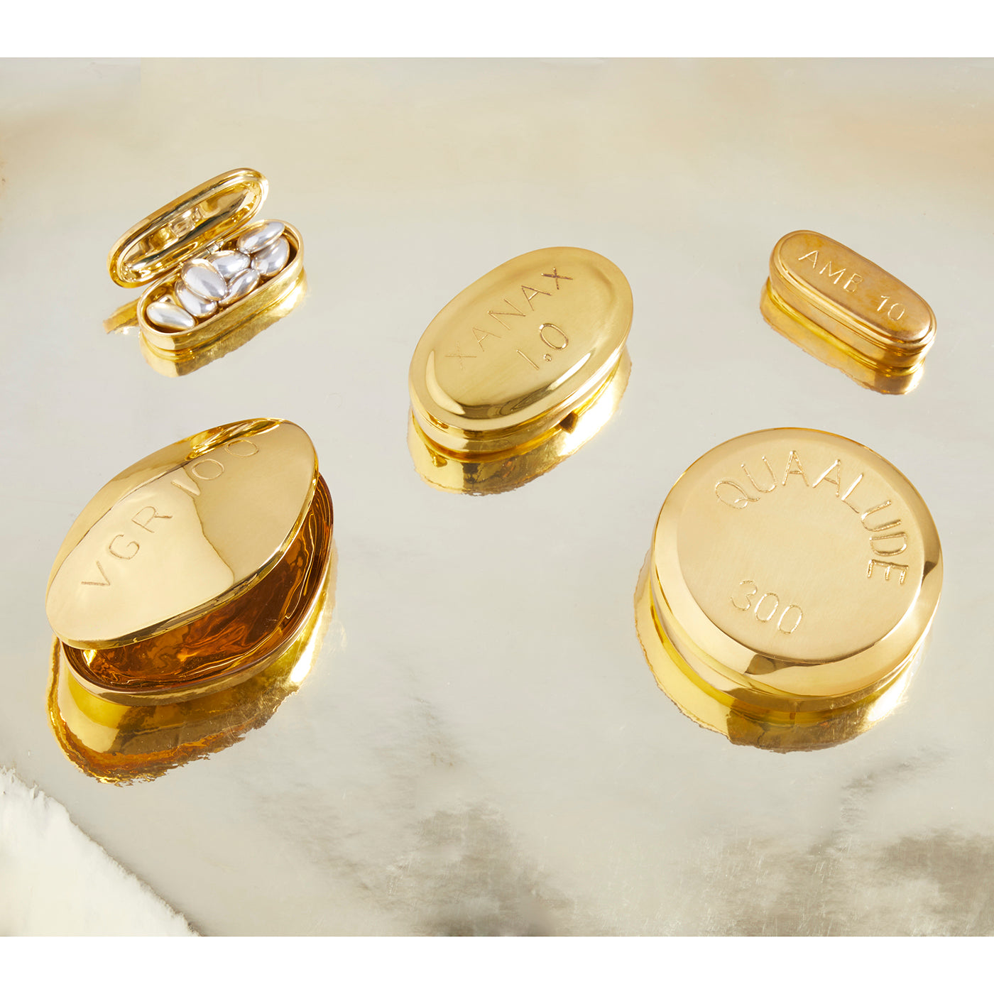 brass pill box collection - styled view 3