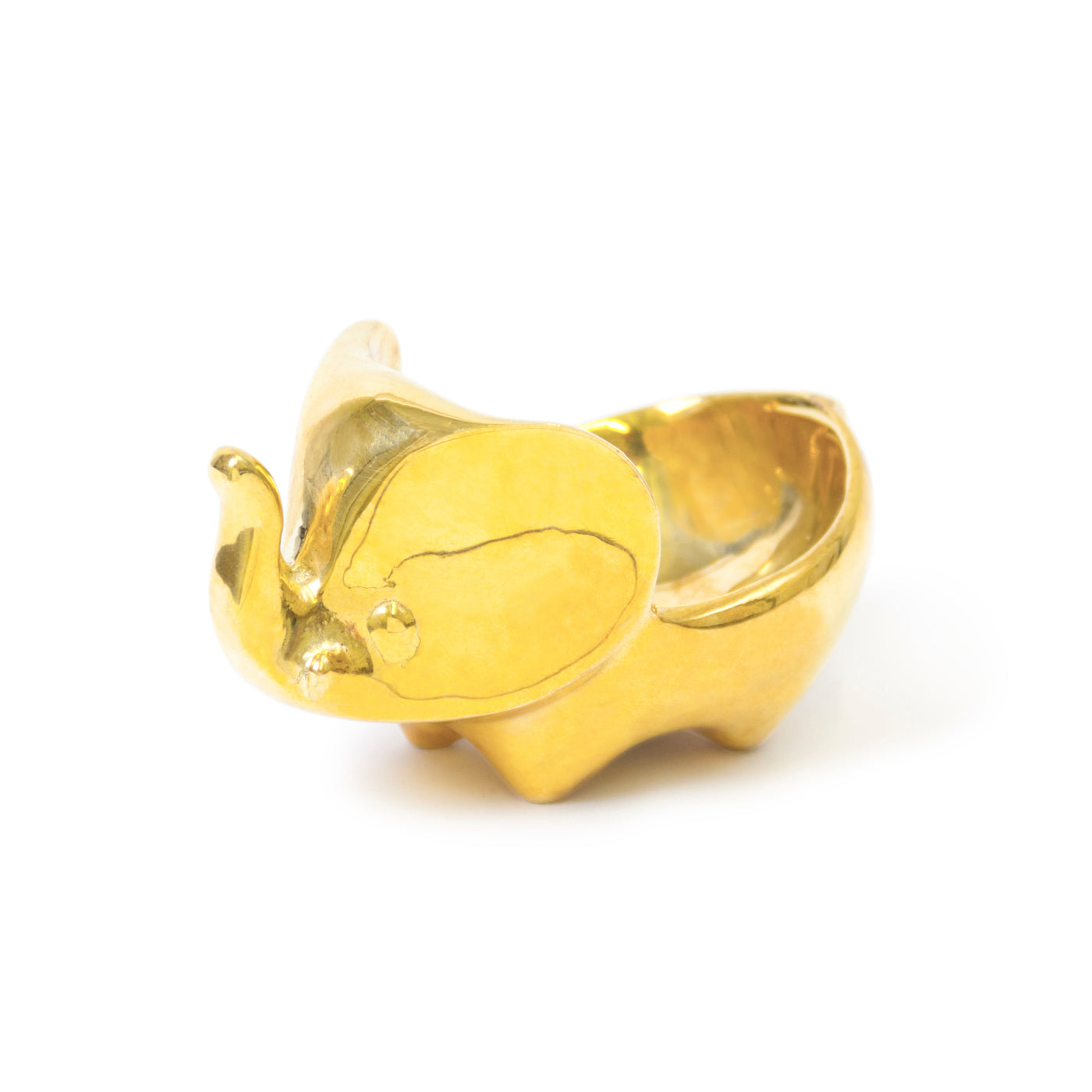 elephant ring bowl brass - angle view