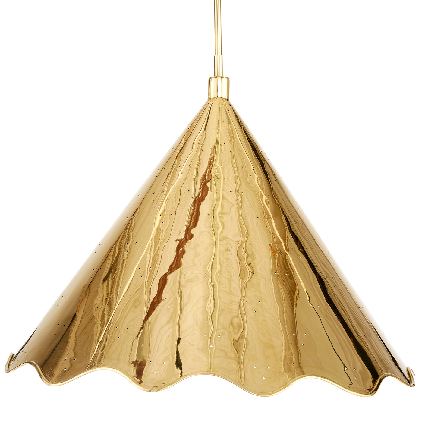 large brass ripple pendant - front view