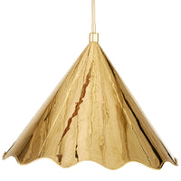 large brass ripple pendant - front view