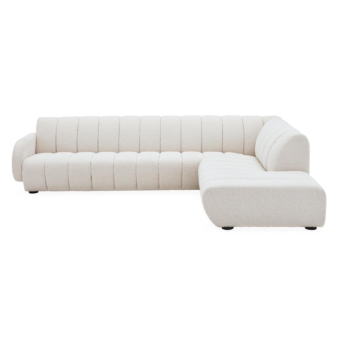 brigitte sectional right arm facing olympus oatmeal boucle - front view