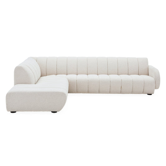 brigitte sectional left arm facing olympus oatmeal boucle - front view