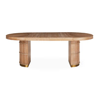 brussels dining table wood brass accents - detail view 1