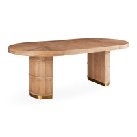 brussels dining table wood brass accents - detail view 2