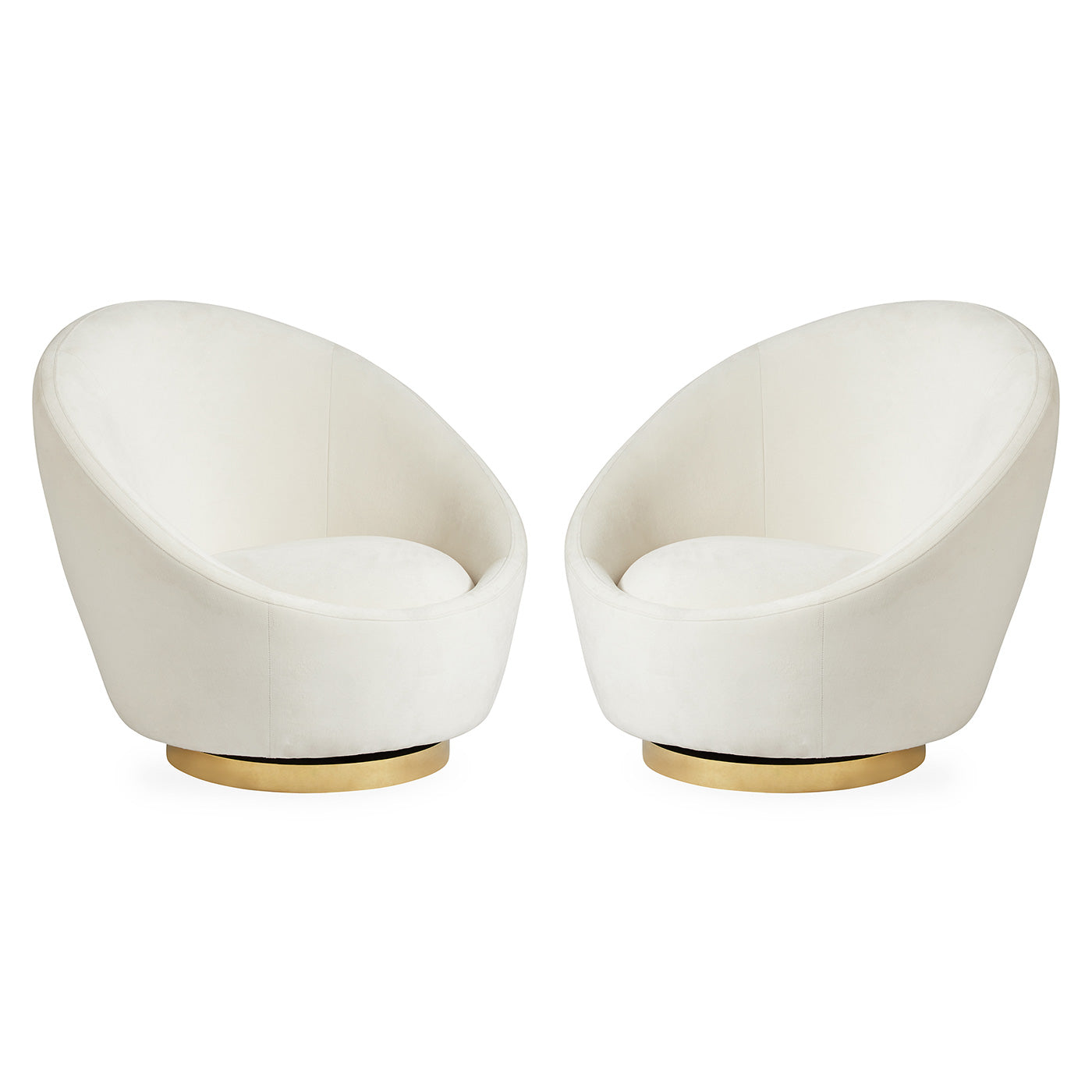 ether swivel chair bundle bergamo snow velvet - angle view