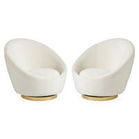 ether swivel chair bundle bergamo snow velvet - angle view
