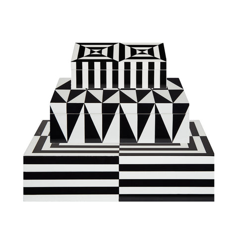 小物入れ Large OP Art Lacquer Box Large Op Art Lacquer Box | Jonathan Adler