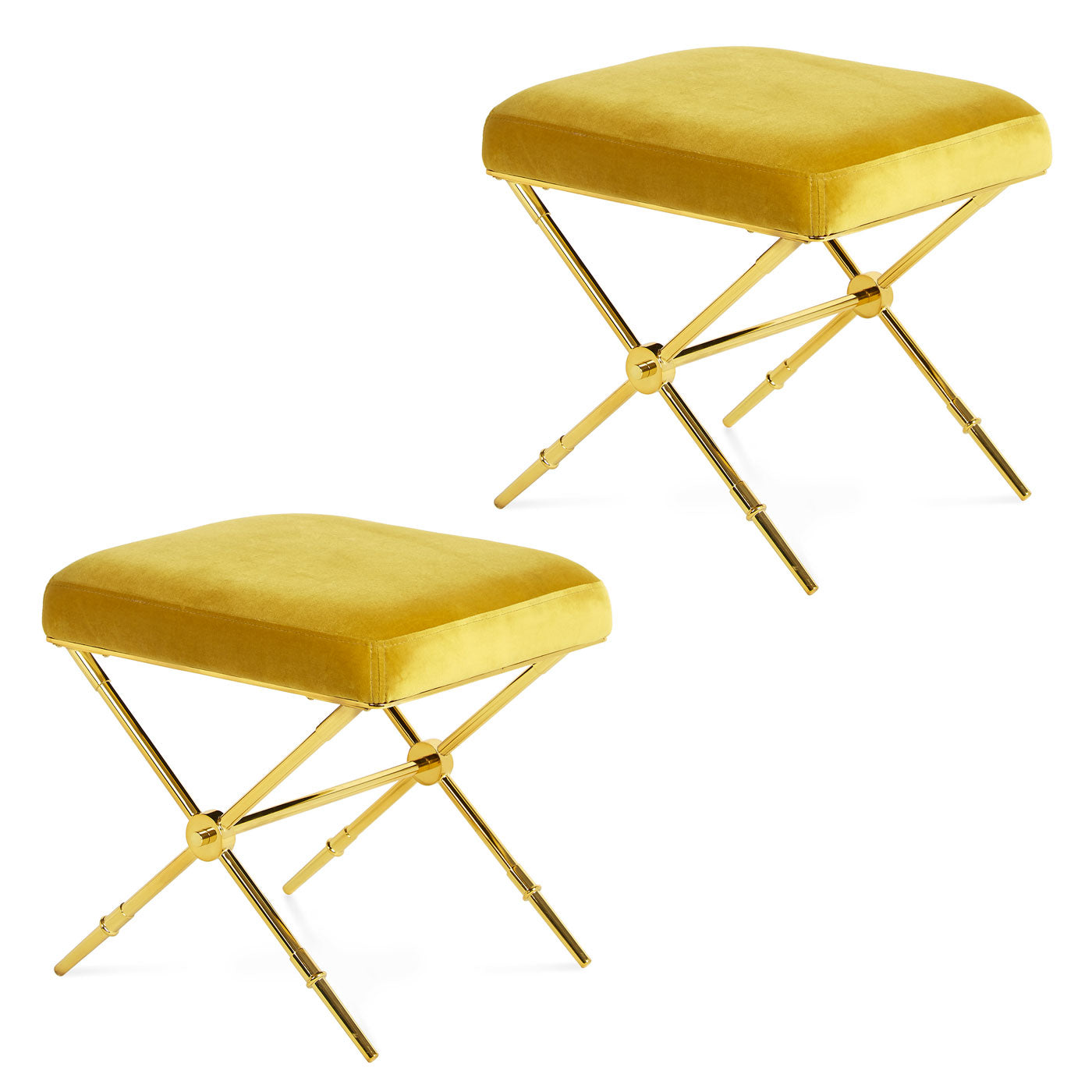 rider x-bench bundle rialto gold velvet brass - angle view