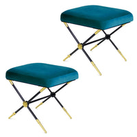 rider x-bench bundle rialto peacock velvet black brass - angle view
