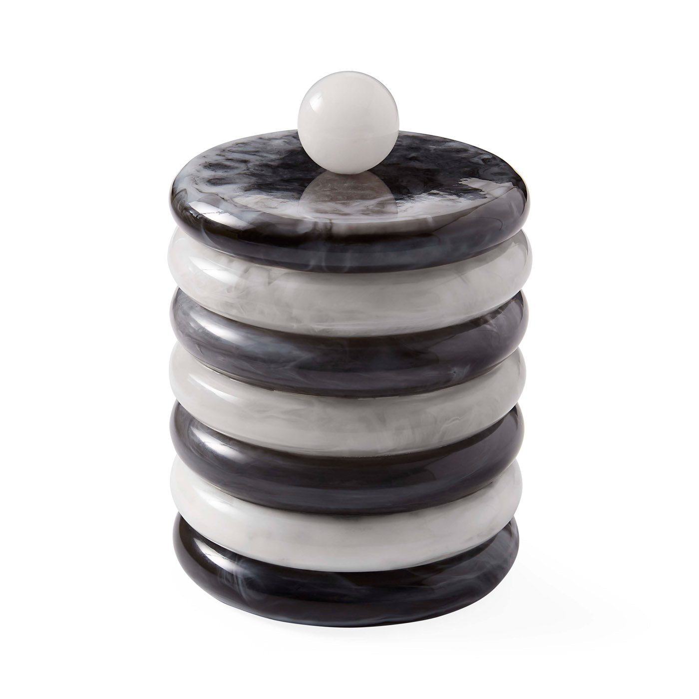 Mustique Black & White Ice Bucket - front view