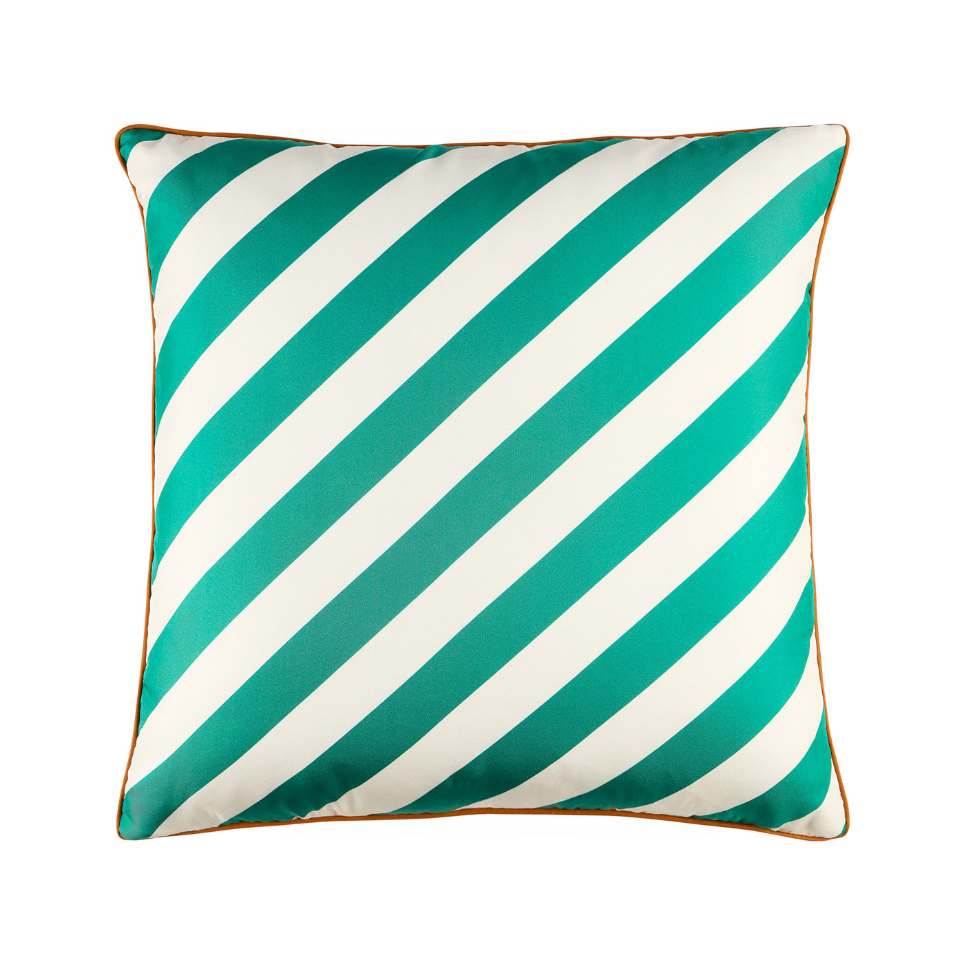 Cabana Green/Ivory Silk Pillow - front view