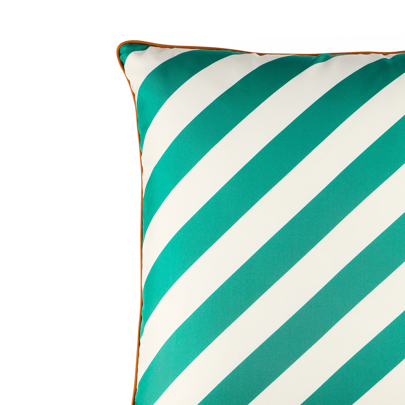 Cabana Green/Ivory Silk Pillow - back view