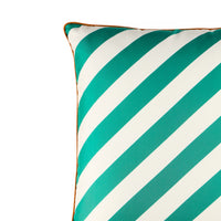 Cabana Green/Ivory Silk Pillow - back view