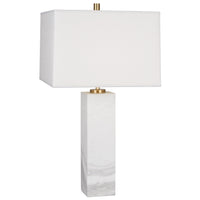 tall canaan table lamp marble white shade white - angle view