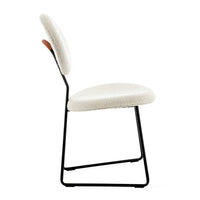 caprice dining chair olympus oatmeal boucle frame metal black - back angle view