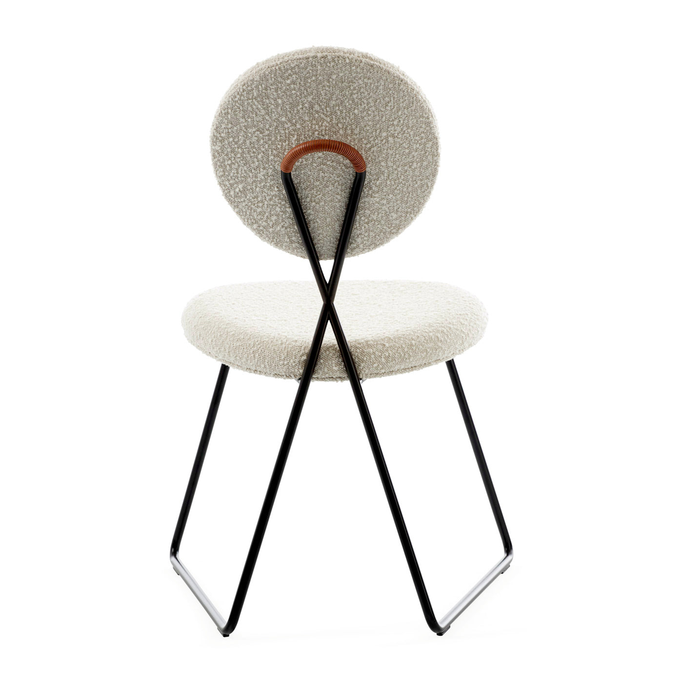 caprice dining chair olympus oatmeal boucle frame metal black - detail view
