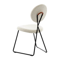 caprice dining chair olympus oatmeal boucle frame metal black - detail view 2