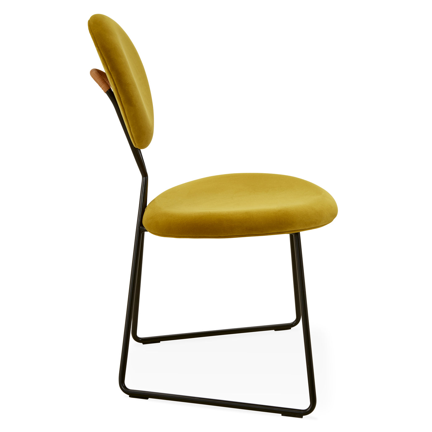 caprice dining chair varese lichen velvet frame metal black - front view