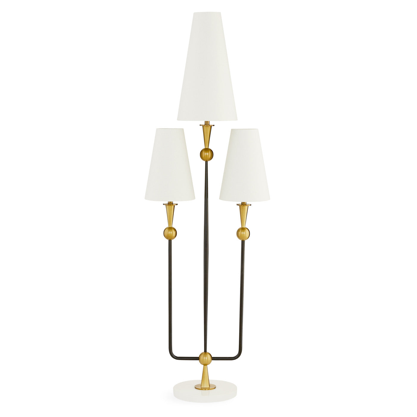 caracas cactus floor lamp white brass marble - front view