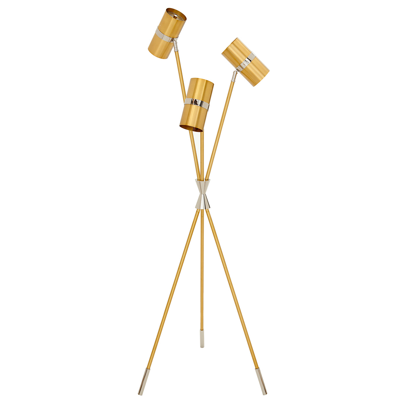 caracas task tripod floor lamp brass nickel - front view