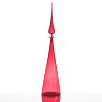 joe cariati straight cone decanter glass red - styled view