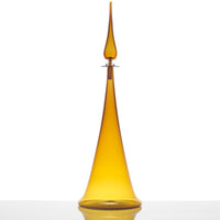 joe cariati large fluted cone decanter glass yellow - front view